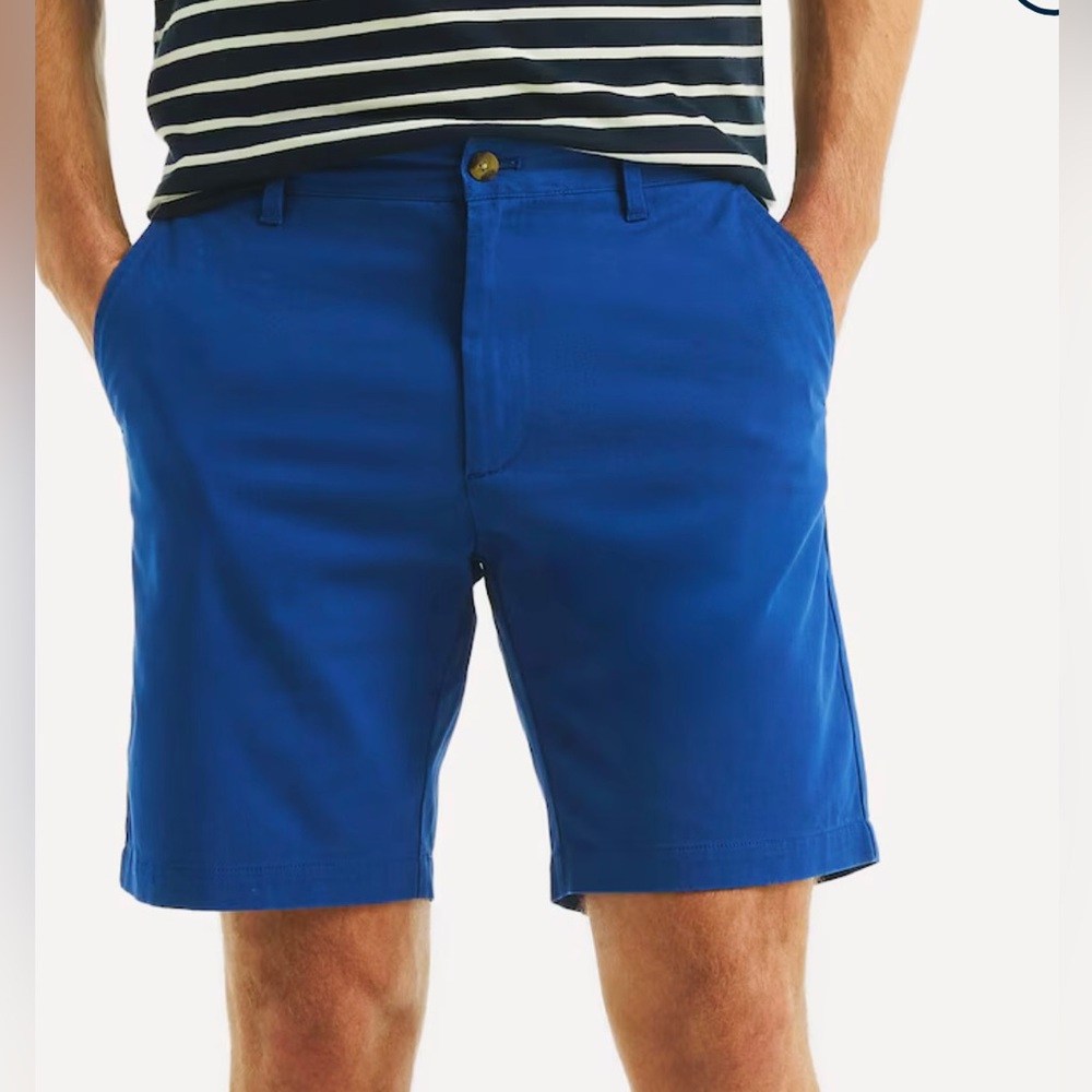 Nautica Men's sz 36W The Deck Shorts Blue Flat Front Shorts